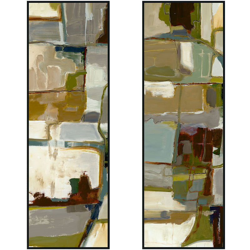 Topograph I & II - 40" x 60" Painting By Buddy Whitlock (Set of 2) - Black - R&R Furniture Gallery (Fountain Valley, CA)