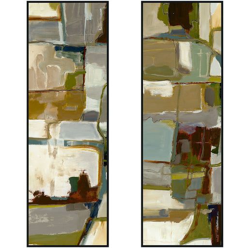 Topograph I & II - 40" x 60" Painting By Buddy Whitlock (Set of 2) - Black - R&R Furniture Gallery (Fountain Valley, CA)