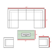 9 Piece Outdoor Sectional Set With Fire Pit Table And Cushions - Beige - R&R Furniture Gallery (Fountain Valley, CA)