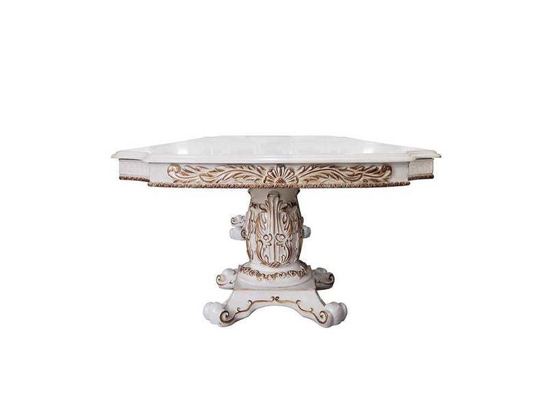 Vendome - 30" Dining Table With Pedestal Base - Antique Pearl - R&R Furniture Gallery (Fountain Valley, CA)