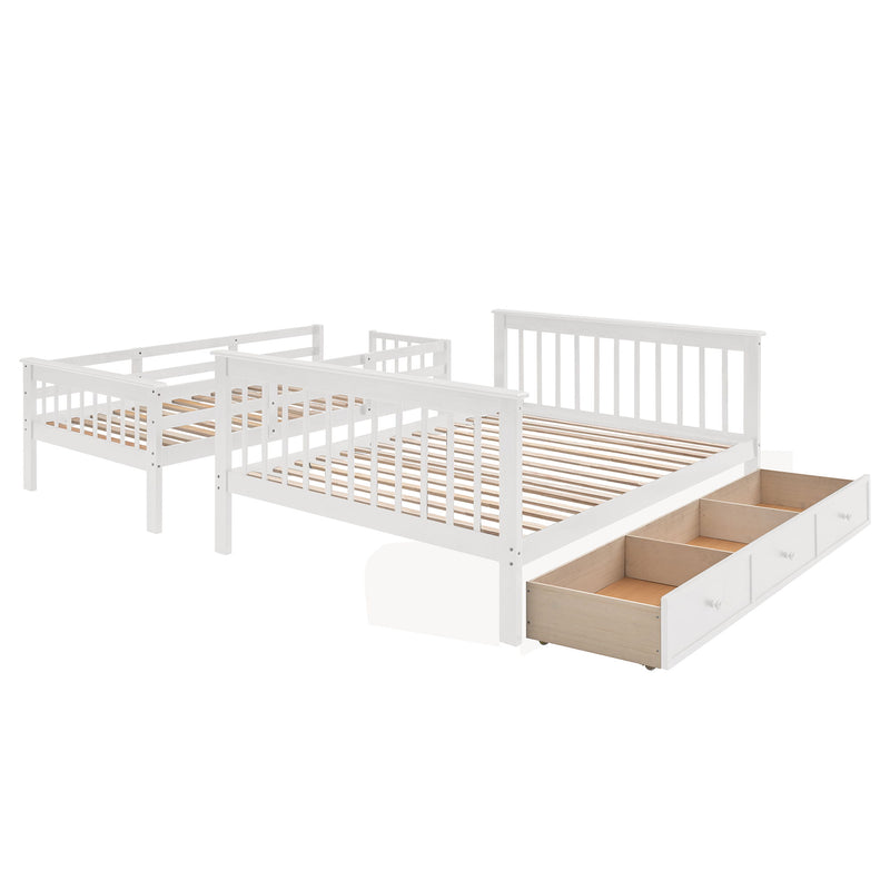 Stairway Bunk Bed With Storage And Guard Rail For Bedroom - R&R Furniture Gallery (Fountain Valley, CA)