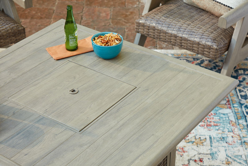 Cliff Trails - Square Fire Pit Table - Beige - R&R Furniture Gallery (Fountain Valley, CA)