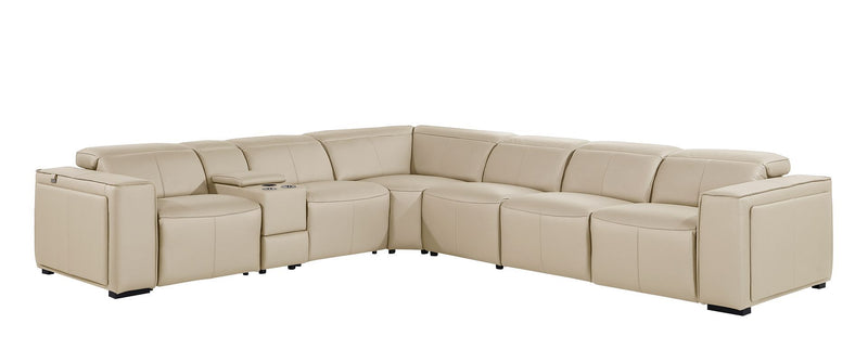1224 - 7-Piece L-Shaped Sectional Sofa In With 3 Power Recliners & Power Headrests