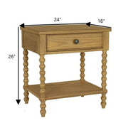 Traditional Durable Nightstand Table With Drawer And Shelf - R&R Furniture Gallery (Fountain Valley, CA)