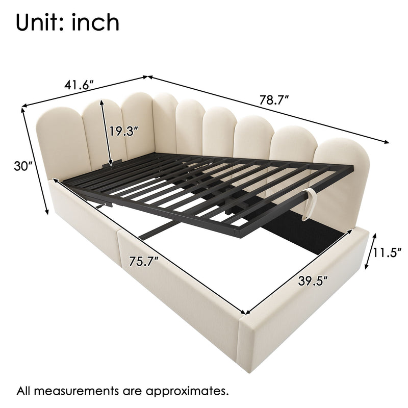 Upholstered Daybed With Metal Slatted Base - R&R Furniture Gallery (Fountain Valley, CA)