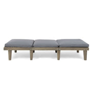 Noble House Ariana wood chaise lounge with a cushioned seat, sleek design, and modern style.