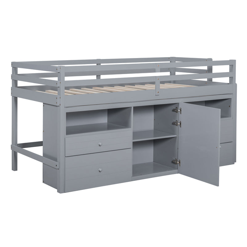 Loft Bed With 4 Drawers, Underneath Cabinet And Shelves - R&R Furniture Gallery (Fountain Valley, CA)