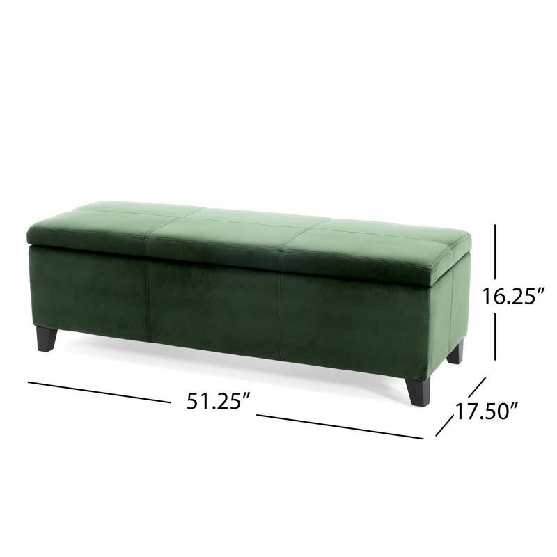 Noble House upholstered storage ottoman bench with soft fabric and hidden storage compartment for living room or bedroom use.