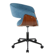 Lumi Source Vintage Modern Office Chair with mid-century design, wooden armrests, and cushioned seat for stylish workspace comfort.