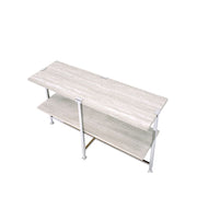 Brecon - Sofa Table - White Oak & Chrome - R&R Furniture Gallery (Fountain Valley, CA)