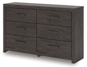 Prendonea - Six Drawer Dresser - Charcoal - R&R Furniture Gallery (Fountain Valley, CA)