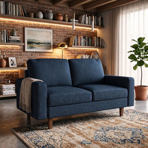 US Pride loveseat sofa, 2-seat stationary couch with removable cushions, ideal for living room seating and comfort.