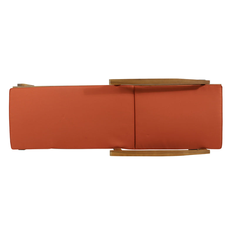 Noble House Jason chaise lounge with adjustable acacia wood frame, outdoor furniture with a sleek, modern design.