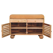 Shutter Shoe Rack With 2 Drawers - Beige - R&R Furniture Gallery (Fountain Valley, CA)
