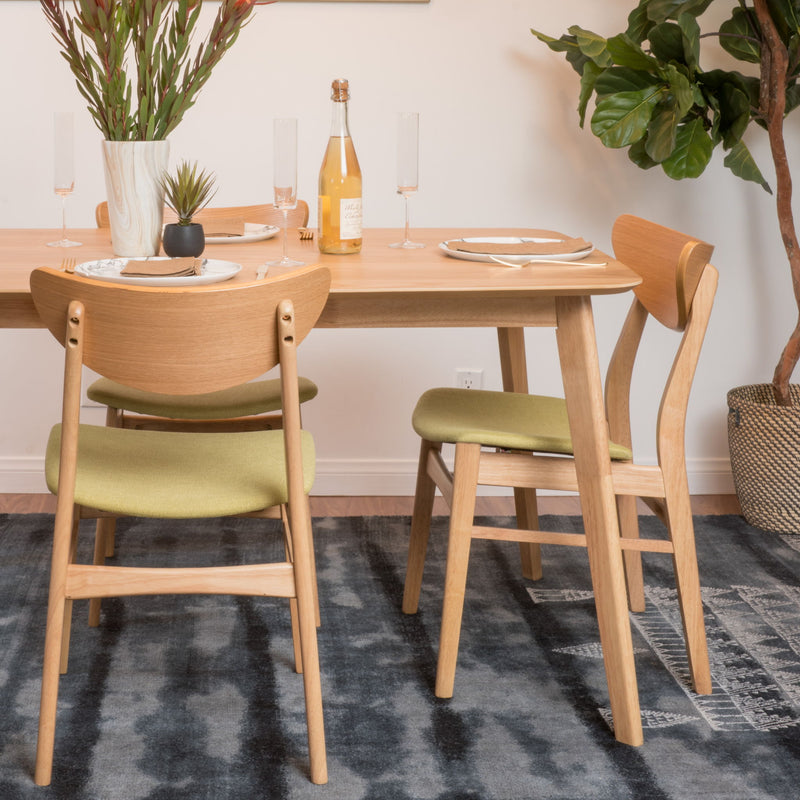 Noble House contemporary dining side chair with sleek modern design and smooth wood finish, shown from a side angle.