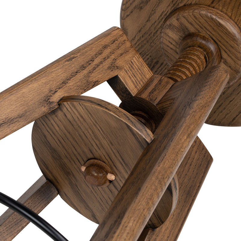 Spencer - Minimalist Oak Adjustable Bar Counter Stool - Walnut Brown Oak - R&R Furniture Gallery (Fountain Valley, CA)