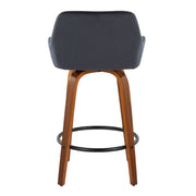 Lumi Source Daniella contemporary fixed-height counter stool set with swivel, round footrest, and modern design.