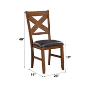 Apollo - Side Chair (Set of 2) - Espresso Synthetic Leather & Walnut - R&R Furniture Gallery (Fountain Valley, CA)