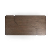 Classic Home Melina coffee table with a sleek wooden top and metal legs, modern design for living room decor.