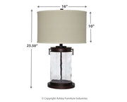 Tailynn - Glass Table Lamp  - Clear / Bronze Finish - R&R Furniture Gallery (Fountain Valley, CA)