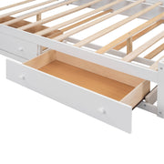 DreamHaus cabinet bed with integrated shelf, sockets, and twin long trundle, showcasing a modern space-saving bedroom furniture design.