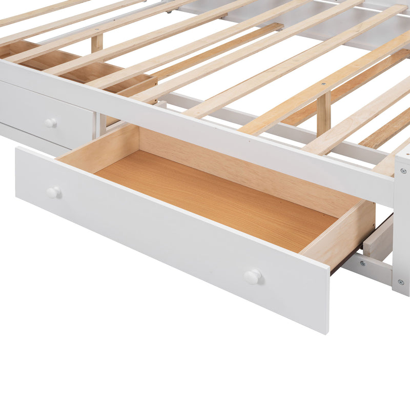 DreamHaus cabinet bed with integrated shelf, sockets, and twin long trundle, showcasing a modern space-saving bedroom furniture design.