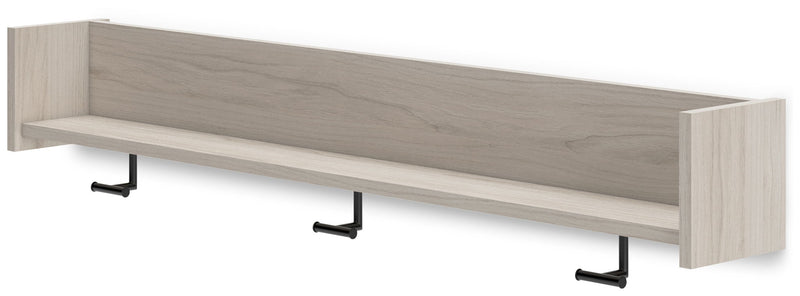 Socalle - Wall Mounted Coat Rack w/Shelf - Light Natural - R&R Furniture Gallery (Fountain Valley, CA)