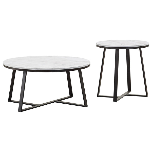 Melisa - 2 Piece Coffee And End Table Set - White Marble