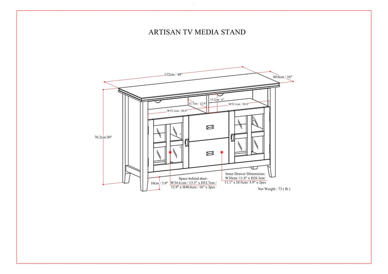 Artisan - TV Media Stand, Handcrafted - Russet Brown - R&R Furniture Gallery (Fountain Valley, CA)