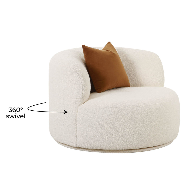 Fickle - Swivel Chair - Cream - R&R Furniture Gallery (Fountain Valley, CA)