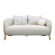 Scotts Square - Loveseat - Cornsilk / Light Champagne - R&R Furniture Gallery (Fountain Valley, CA)