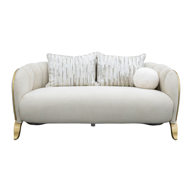 Scotts Square - Loveseat - Cornsilk / Light Champagne - R&R Furniture Gallery (Fountain Valley, CA)