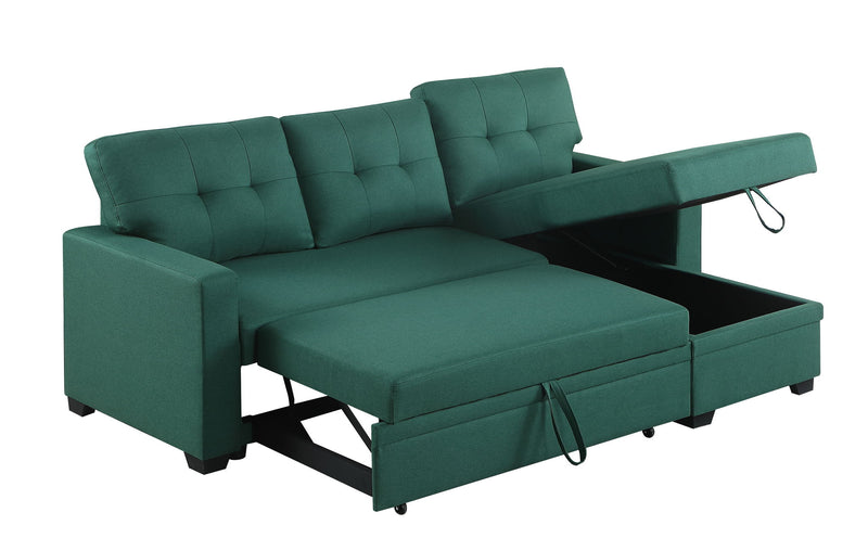 Upholstered Pull Out Sectional Sofa With Chaise - R&R Furniture Gallery (Fountain Valley, CA)