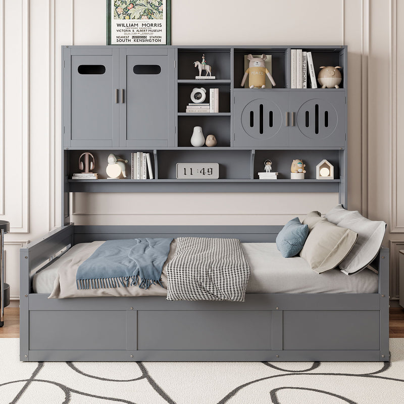 Daybed With All-In-One Cabinet And Shelf - R&R Furniture Gallery (Fountain Valley, CA)
