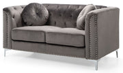 Stylish sloped arm stationary loveseat by Glory Furniture with plush cushions and modern design in a cozy living room setting.