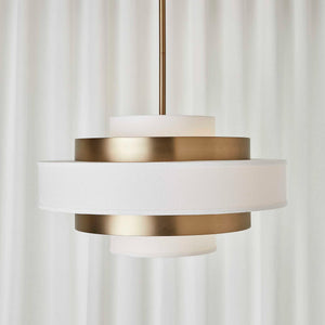 Radio City - 6 Light Pendant - Brass / White
