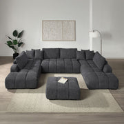Chosen - Ottoman - Gray Chenille - R&R Furniture Gallery (Fountain Valley, CA)