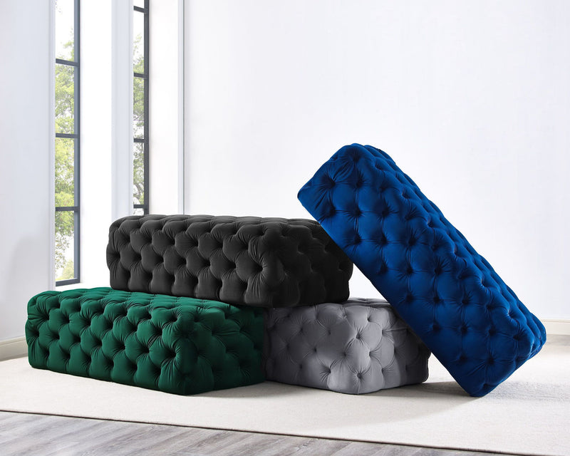 Kaylee - Velvet Ottoman - R&R Furniture Gallery (Fountain Valley, CA)