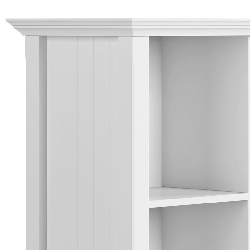 Handcrafted Acadian cube storage organizer by Simpli-Home with six open compartments for versatile home organization.