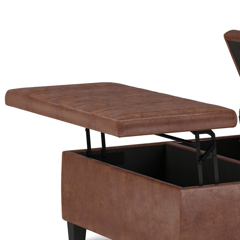 Ellis - Coffee Table Storage Ottoman Contemporary Design - R&R Furniture Gallery (Fountain Valley, CA)