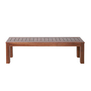 Acacia Wood Outdoor Bench With Beautiful Slat Paneling - Dark Brown - R&R Furniture Gallery (Fountain Valley, CA)