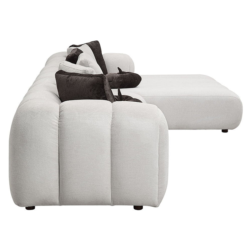 Manilla - Sectional Sofa With 8 Pillows - Ivory White Linen - R&R Furniture Gallery (Fountain Valley, CA)