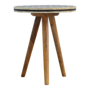 Inlay Bone Tripod Stool - Beige / White - R&R Furniture Gallery (Fountain Valley, CA)