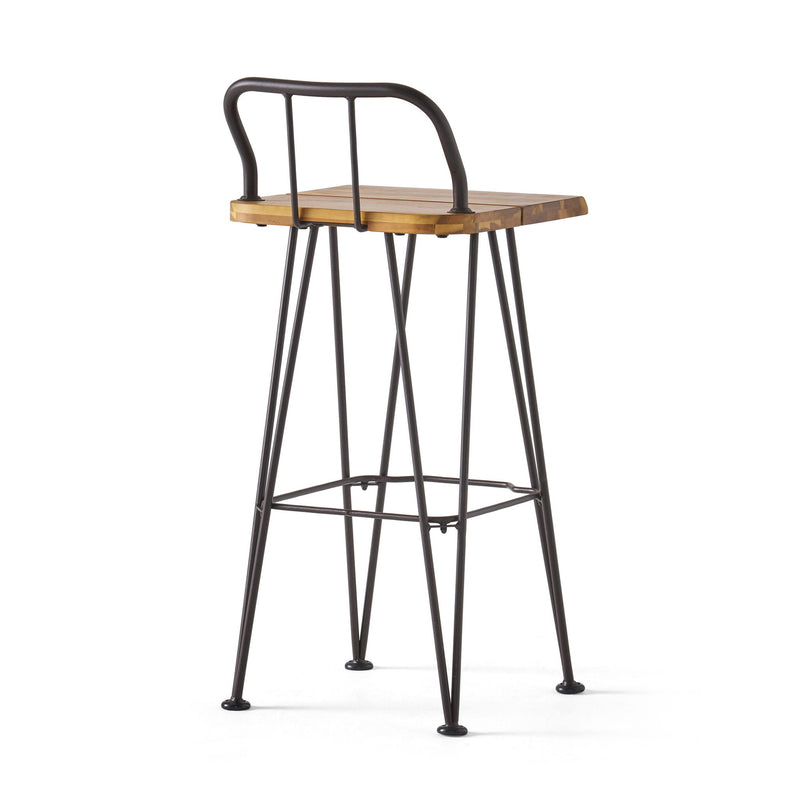 Outdoor Barstool With Angled Metal Legs - Brown - R&R Furniture Gallery (Fountain Valley, CA)
