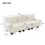 Noble House 3-seater sofa with curved armrests, stationary design, plush upholstery, and modern style for living room decor.