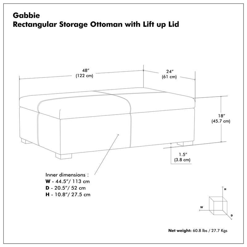 Gabbie - Coffee Table Upholstered Storage Ottoman - R&R Furniture Gallery (Fountain Valley, CA)