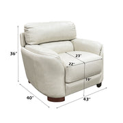 Edrice - Chair - Ivory Top Grain Leather - R&R Furniture Gallery (Fountain Valley, CA)