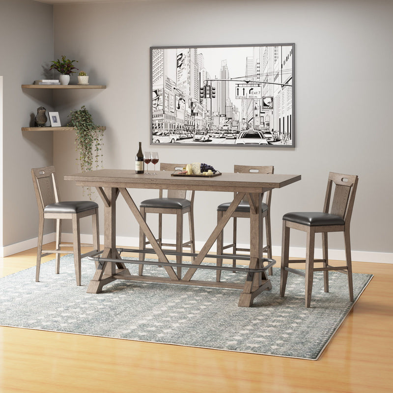 Slat Back Bar Stools (Set of 2) - Brown - R&R Furniture Gallery (Fountain Valley, CA)