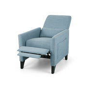 Repose Upholstered Recliner Chair With Nailhead Trim And Side Pocket - Light Blue - R&R Furniture Gallery (Fountain Valley, CA)