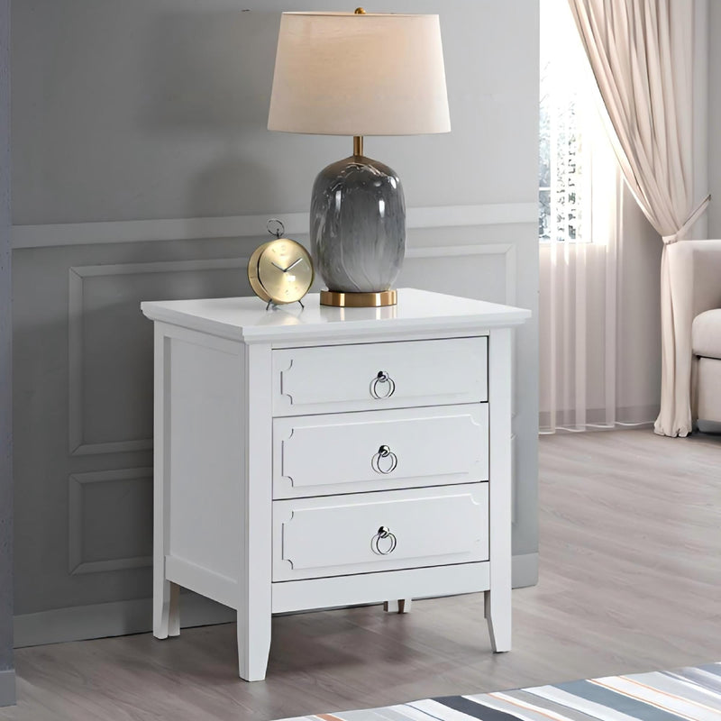 Hammond - 3 Drawer Nightstand - White - R&R Furniture Gallery (Fountain Valley, CA)
